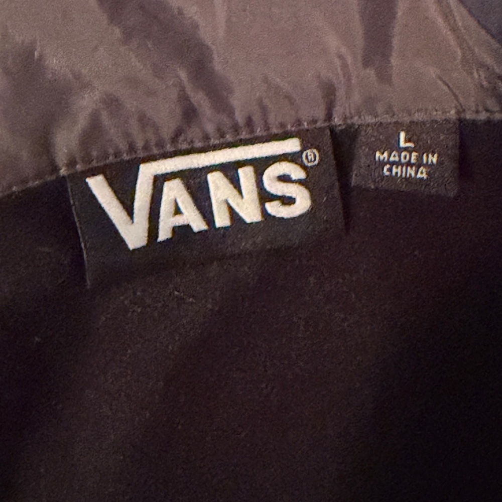 Vans Men's Charcoal Fleece Lined Coach’s Windbreaker Jacket - Picture 6 of 7